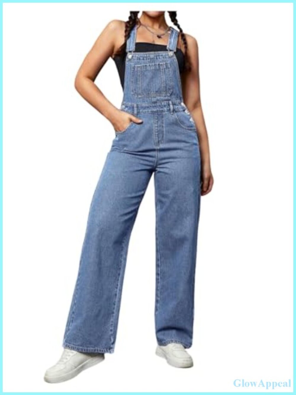 Women's Denim Overalls Adjustable Straps Casual Jumpsuit